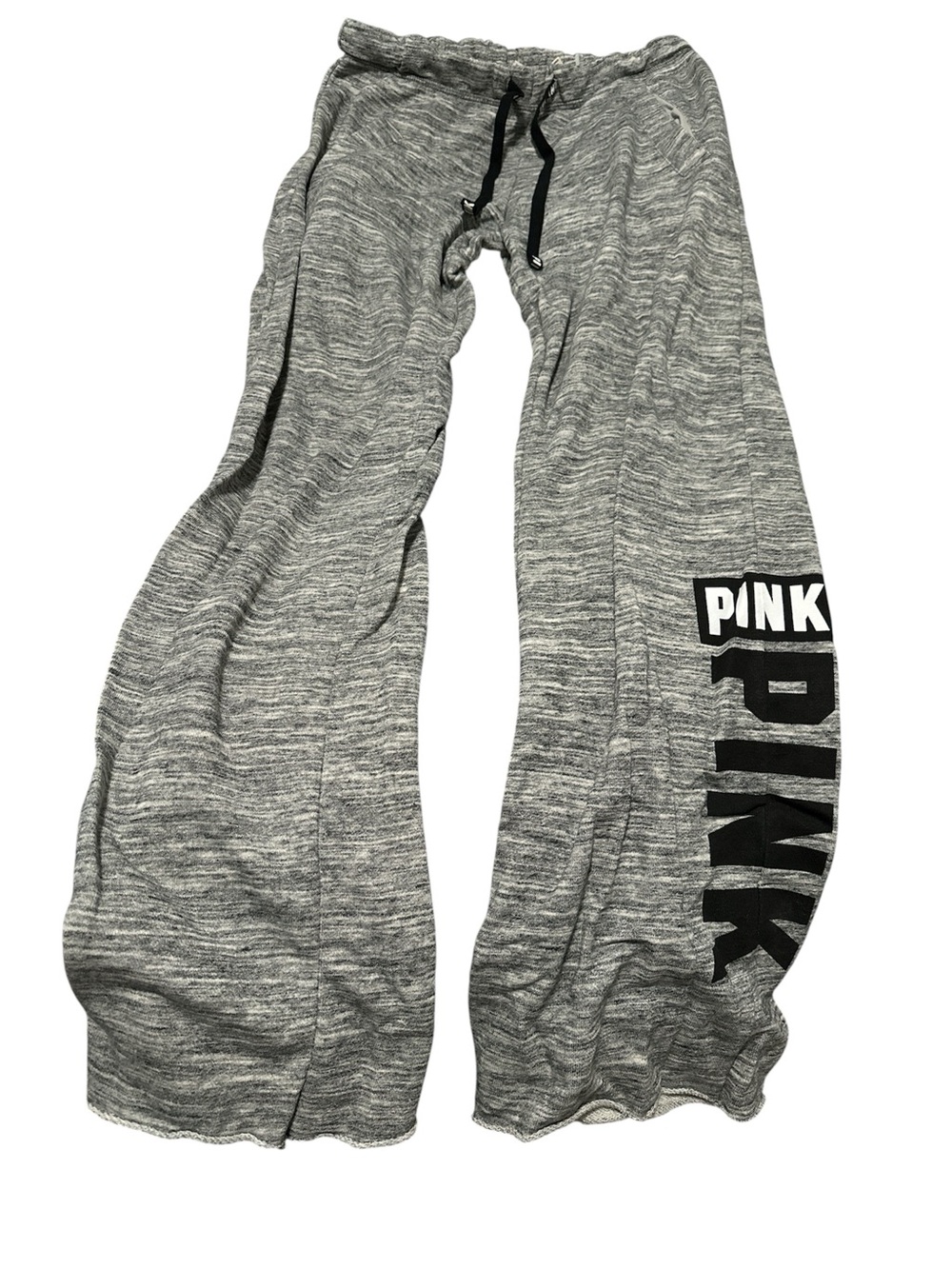 PINK Victoria's Secret Heather Gray Lounge Joggers with Black Drawstring